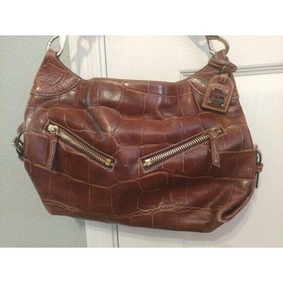 Dooney & Bourke NICE Leather Brown shoulder Hobo Zipper Bag MSRP $378 - Picture 1 of 12